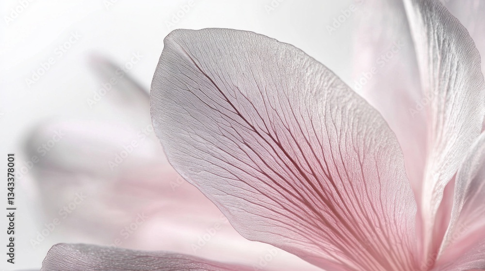 Poster a close-up view showcases the ethereal beauty of softly colored petals, reflecting gentle pink tones