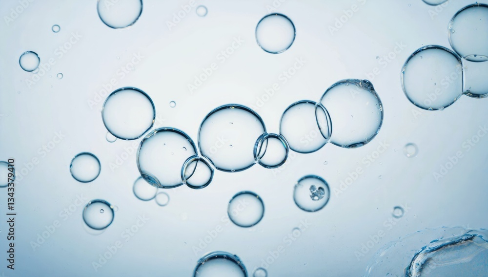 Aufkleber underwater symphony of bubbles: a captivating macro shot showcasing ethereal bubbles floating and da