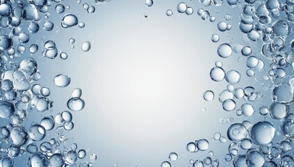 Bubbles Frame: Delicate bubbles float and coalesce against a soft, gradient background, forming an elegant border that emphasizes the center space. The bubbles offer a sense of freshness and purity.