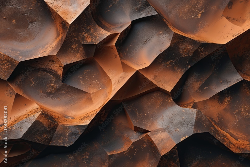 Aufkleber rustic earthy abstract background with brown gradient and unique geometric style for art and marketi