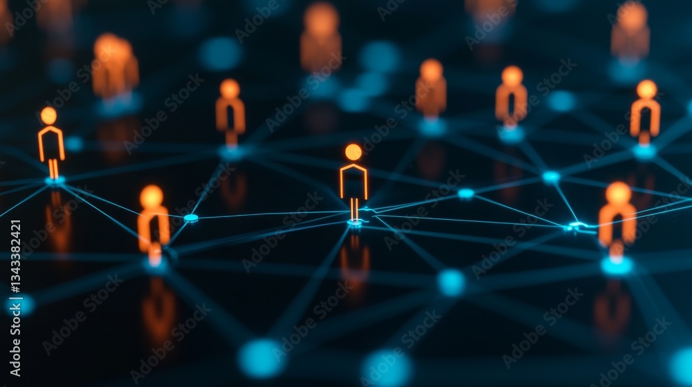 Aufkleber knowledge sharing professional networking concept. a digital network illustration featuring intercon