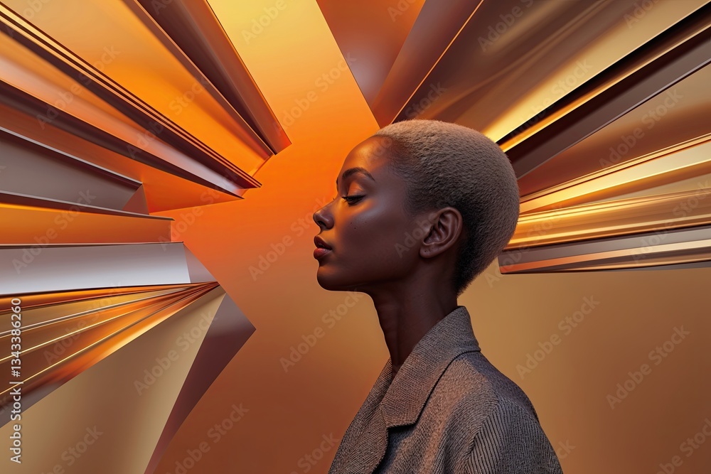 Poster Stylish Amber Gradient Abstract Backdrop for Modern Branding and Design