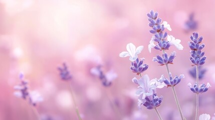 Naklejka premium Space Lavender Purple Overview Delicate Spring Text