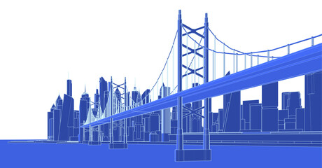 industrial landscape of a modern city 3d illustration