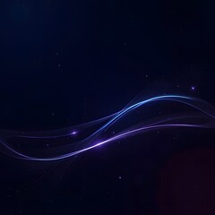 An abstract composition featuring glowing blue and purple lines against a dark background, creating a futuristic, dynamic visual. Ideal for technology or modern design themes.