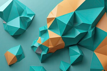 Obraz premium Stylish Futuristic Turquoise Polygonal Background for Contemporary Branding and Marketing Design