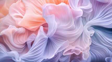 Abstract flowing silk fabric background with soft colors creating mesmerizing wave patterns and gentle textures for artistic design
