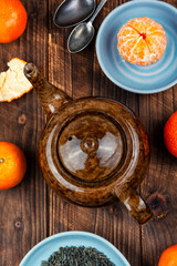 Mandarin tea in ceramic tea pot.