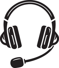 headphones vector, headphones vector illustration, headphones silhouette vector black and white