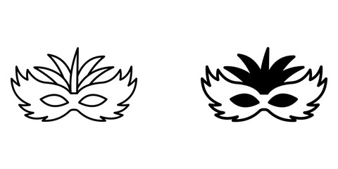 Fototapeta premium Masquerade Mask Icon – Line & Glyph Style