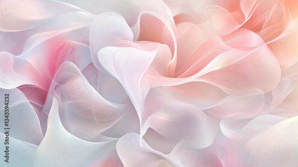 Poster abstract flowing textures in soft pastel hues creating an ethereal and dreamy atmosphere