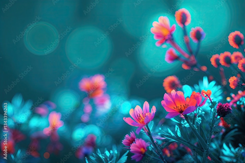 Poster teal background with vibrant gradient and rich blurred texture for creative design projects