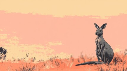 Space Black Kangaroo Overview Pastel Outback Empty