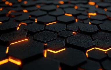 Obraz premium Purple and blue background with hexagon pattern and blue lights