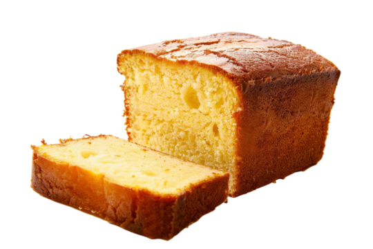 Deliciously golden and moist pound cake sliced, ready to be enjoyed with a cup of tea