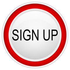 Sign up Button on white background - illustration