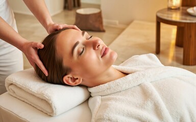 Professional Head Spa Therapy in a Cozy Hotel Spa Setting Offering Deep Relaxation and Stress Relief