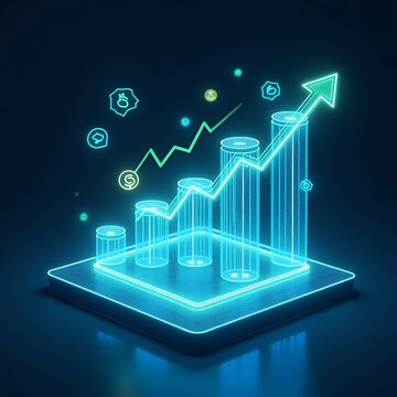 Investment Growth - AI-Powered Financial Analytics, Stock Market Data Visualization, Fintech, Smart Trading, Business Intelligence, ROI