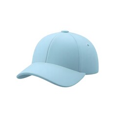 Fototapeta premium A light blue stylized 3d rendering of a baseball cap against a white background