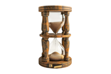 Elegant wooden hourglass captures the essence of time in a minimalist setting