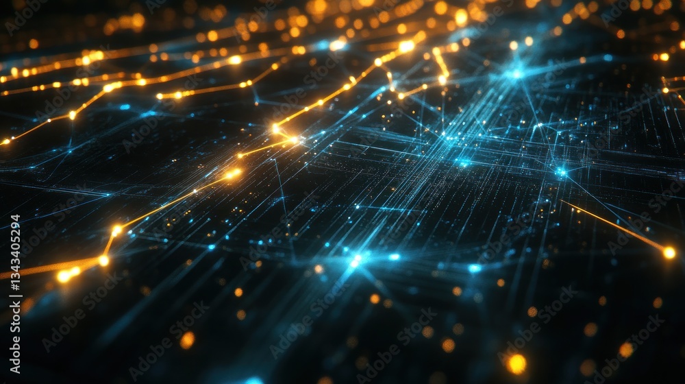 Aufkleber abstract representation of interconnected data streams in a digital network