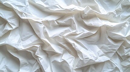 Obraz premium A close up of wrinkled and folded white paper sheets