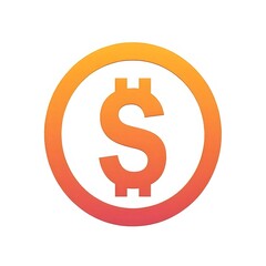 Obraz premium A stylized dollar sign inside a gradient orange circle