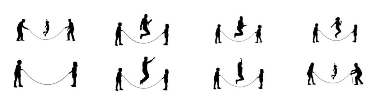 Sports silhouette vector illustration set.