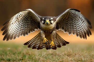 Fototapeta premium The watchful eye of a lanner falcon on the hunt.