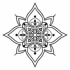 Kids Radiant Peaceful Petals coloring book mandala page design, tattoo design, wall art, simple mandala art, Design for a wallpaper Paint shirt and tile Sticker Design, vector file