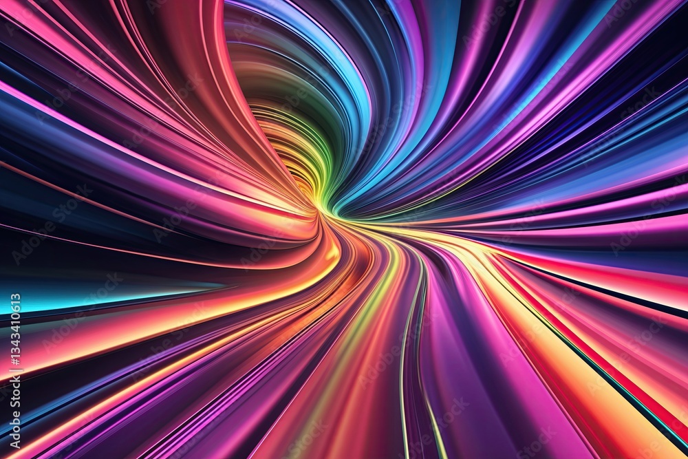 Poster captivating modern gradient design with swirling lines and dynamic hues