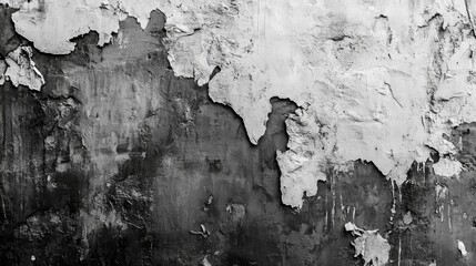 Obraz premium Cracked White Wall with Peeling Paint and Grunge Texture Detail