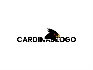 Fototapeta premium A bold, minimalist logo featuring a stylized silhouette of a cardinal.