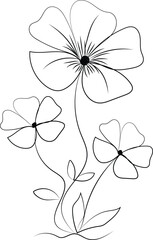 Hand drawn flat design simple flower outline