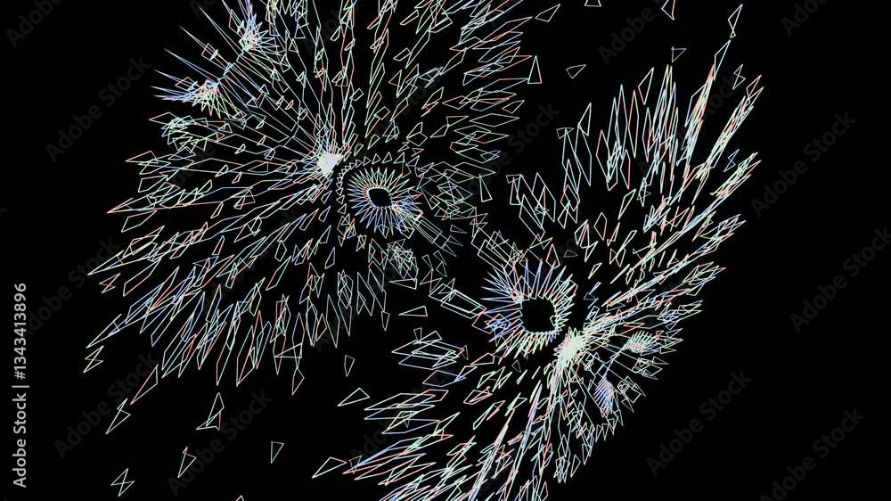 Poster illuminated mandala animation pattern .