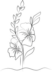 Free vector hand drawn flat design simple flower outline