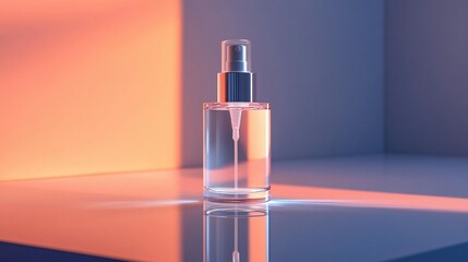 Spray Bottle: Clear Glass, Minimalist Design