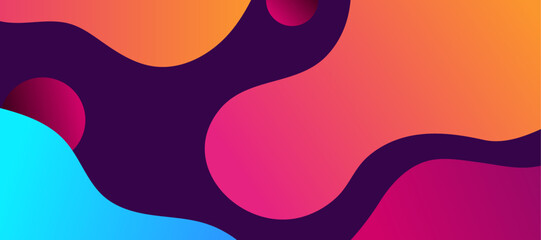 Abstract pink and blue color background. Fluid shapes composition.