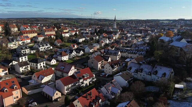 Pfaffenhofen Ilm Downtown City from Top as a real Bavarian City with Hallertau and Holledau Hop Beer History