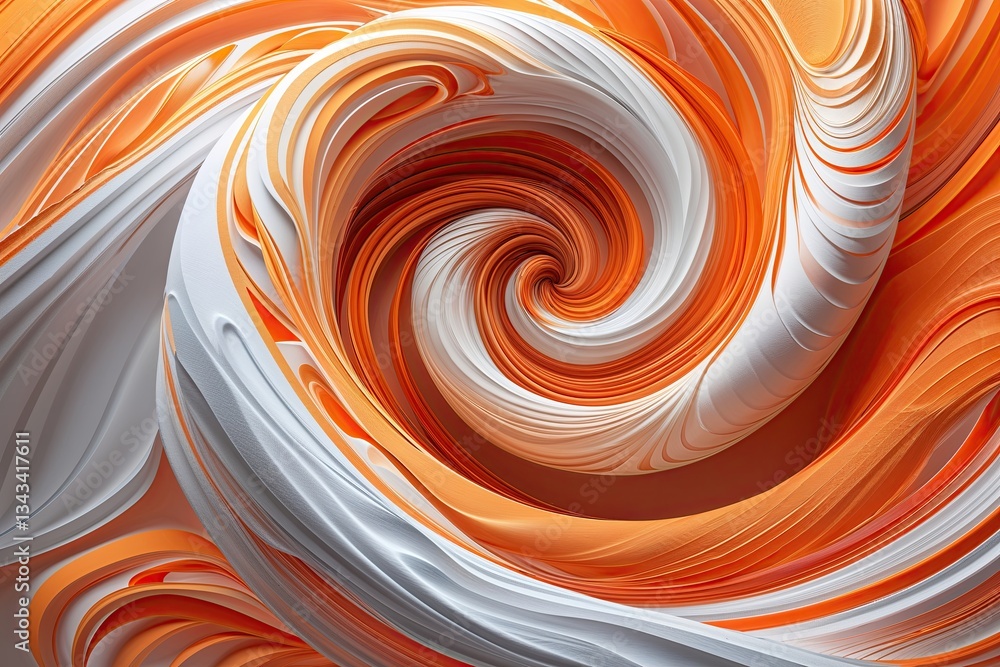Poster enchanting orange and white swirl background with gradient on textured surface