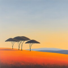 African Sunset for Savanna Trees.