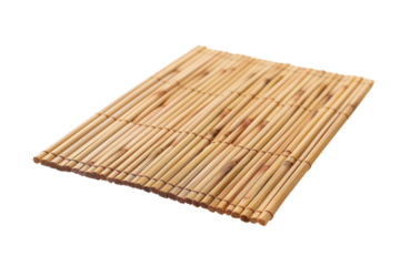Crafted bamboo mat showcasing natural texture and warmth in a minimalist setting