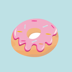 Donut. Donut bakery. Cartoon. Cafe menu.