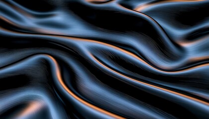 Fototapeta premium Luminous Obsidian Waves Abstract Digital Rendering of Dark Fabric with Subtle Color Reflections