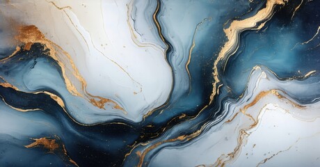 Classic marbled paint swirls in soft warm tones blending into one another on white deep navy and muted silver symbolizing fluid elegance
