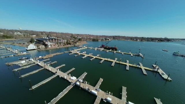 FPV images of docks on Porter River, Danvers, MA