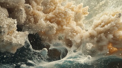 Captivating Abstract Wave of Water and Foam in Dynamic Motion