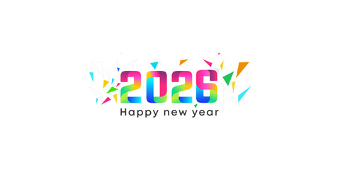 Obraz premium 2026 Happy New Year Colorful Celebration Design Festive
