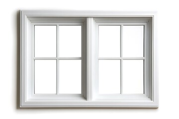 Obraz premium A pristine white double-hung window, inviting sunlight and fresh air into a bright and airy space, with clean lines and a classic gridded design.