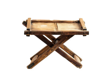 Handcrafted wooden folding table with a rustic charm, ideal for outdoor dining in any season